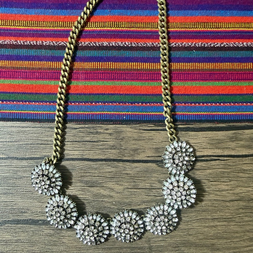 BaubleBar Gold and Silver Floral Necklace
